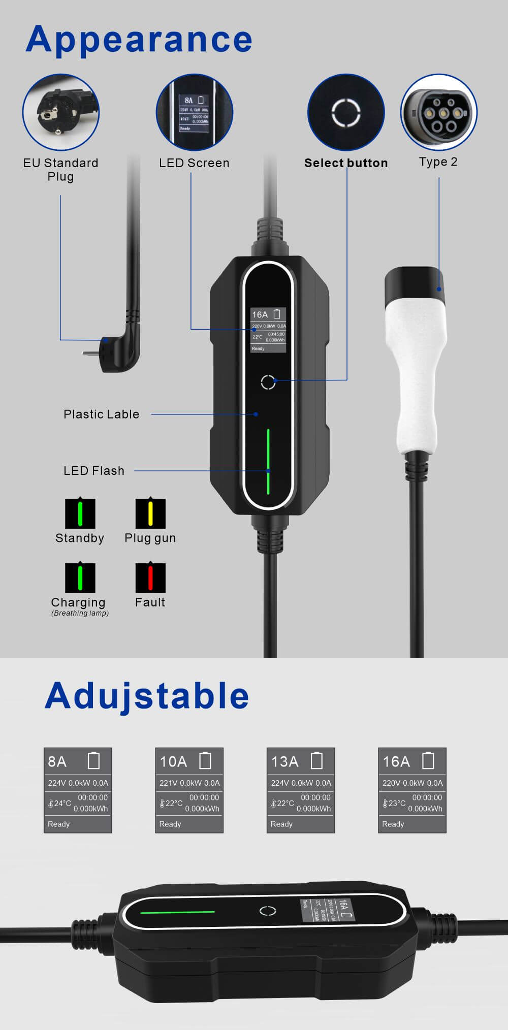 portable ev charger for electric car